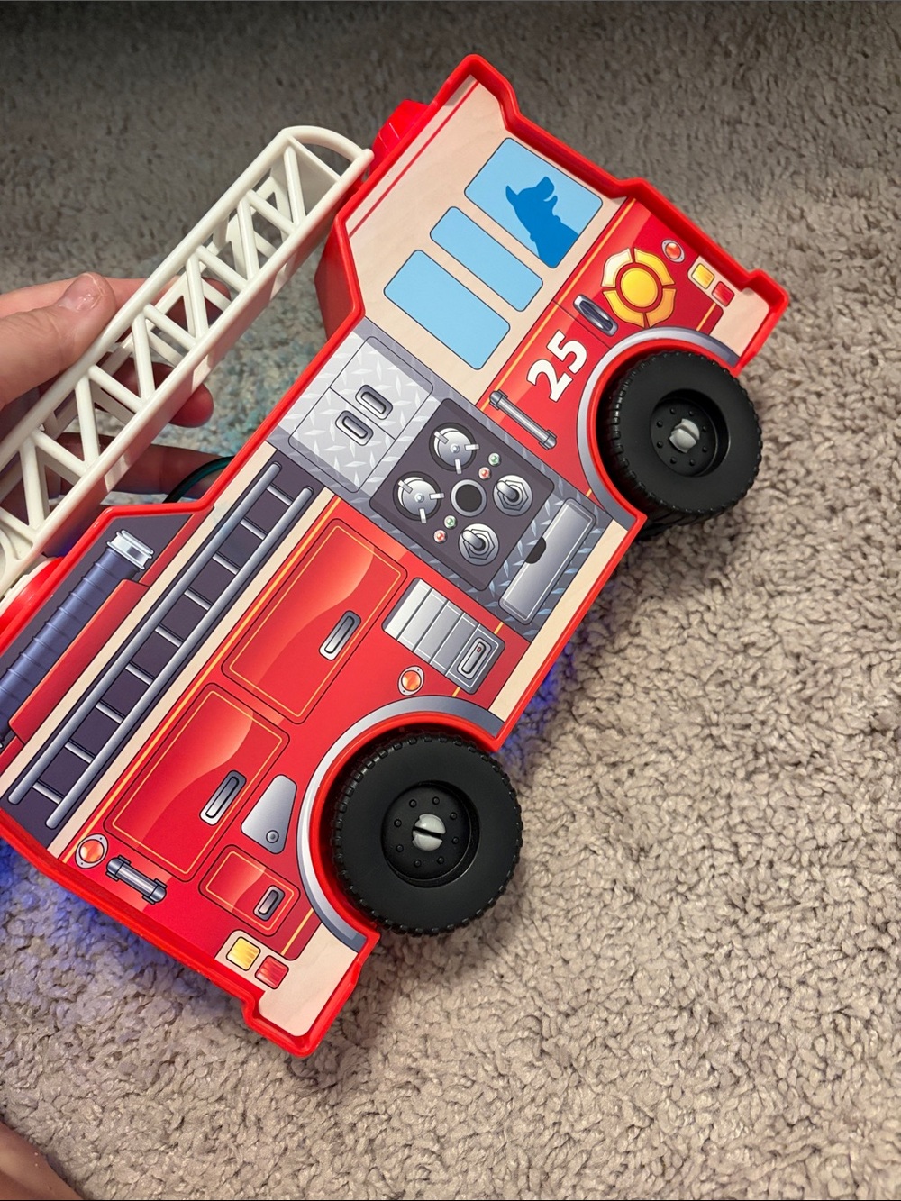 Melissa & Doug Red and Yellow Light-Up Fire Truck Activity Panel - Picture 2 of 2